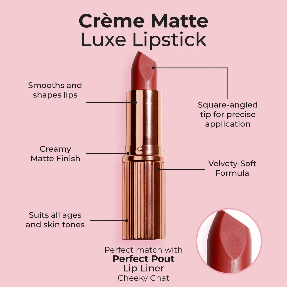 MCoBeauty Creme Matte Luxe Lipstick Cheeky Chat