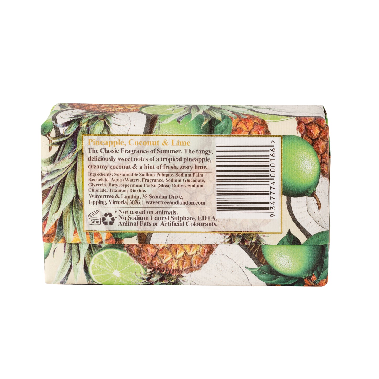 Wavertree & London Pineapple, Coconut & Lime Soap Bar