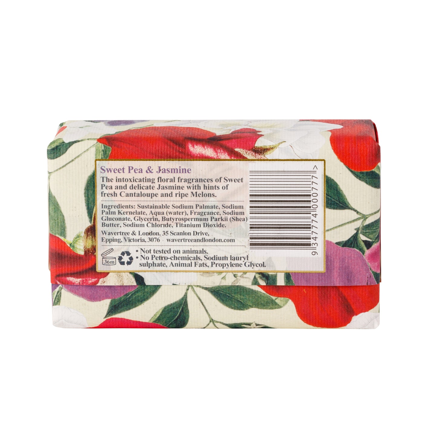 Wavertree & London Sweet Pea & Jasmine Soap Bar