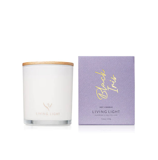 Living Light Black Iris Soy Candle Large