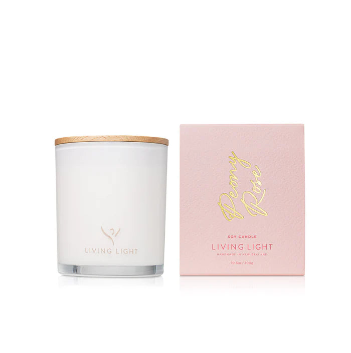 Living Light Peony Rose Soy Candle Large