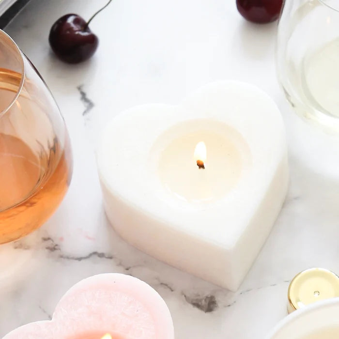 Living Light Pinot Blanc Heart Candle