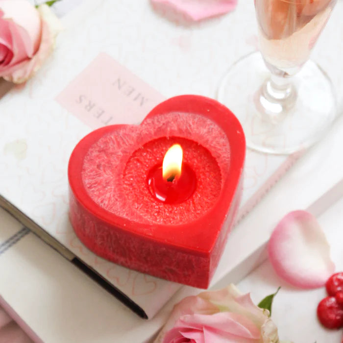 Living Light Pōhutukawa Heart Candle