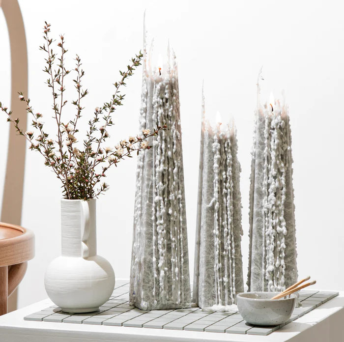 Living Light Black Iris Icicle Candle Small