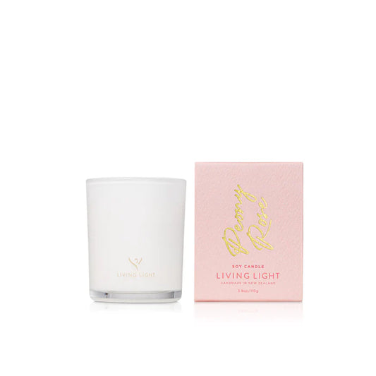 Living Light Peony Rose Soy Candle Mini