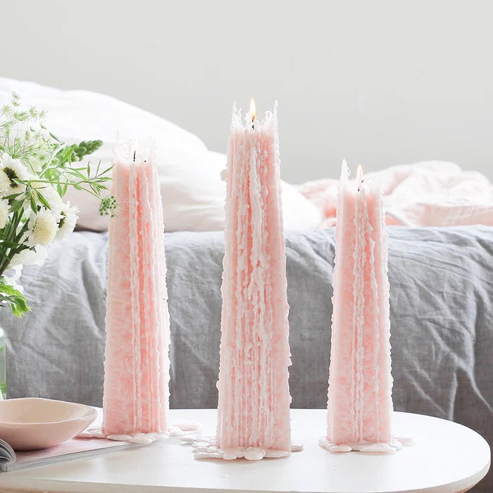 Living Light Peony Rose Icicle Candle Small