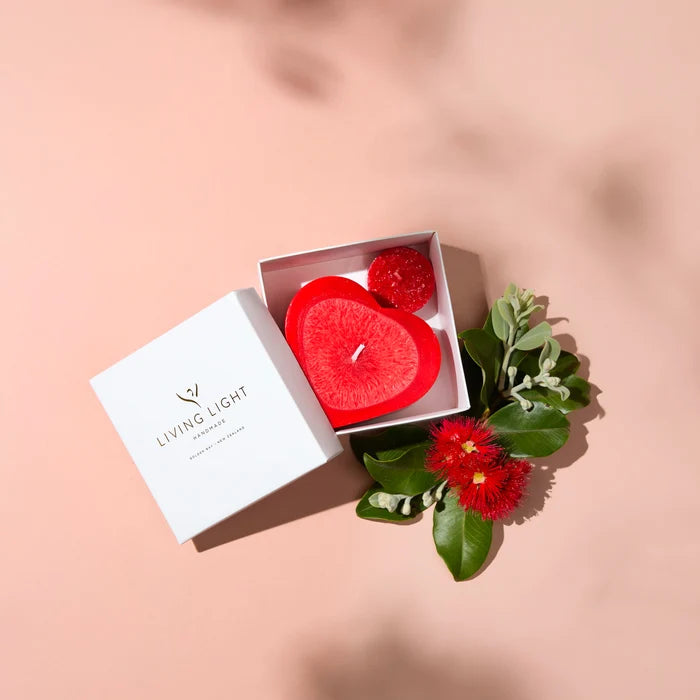 Living Light Heart Candle Gift Set Pohutukawa