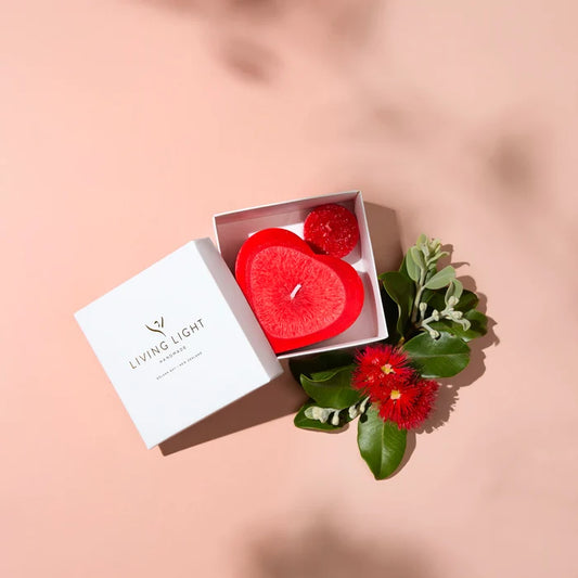 Living Light Heart Candle Gift Set Pohutukawa